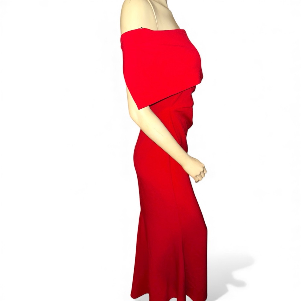 Beautiful Vince Camuto Red Off-the-Shoulder Ruched Trumpet Gown Size 6P - Picture 7 of 16